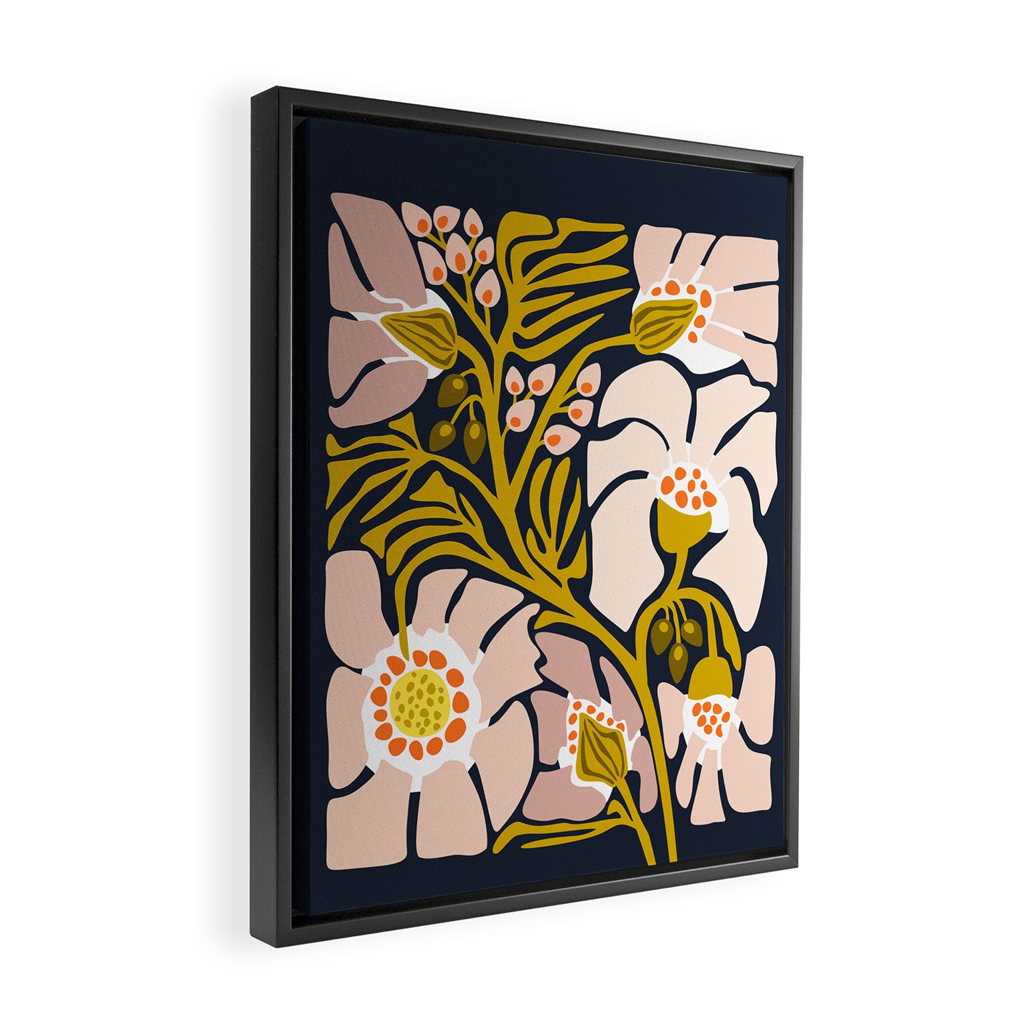 these flowers always fit - floral illustration Framed Canvas Print Gallery Image 2