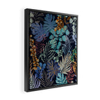 tropical blue night leaves Framed Canvas Print Gallery Image 2