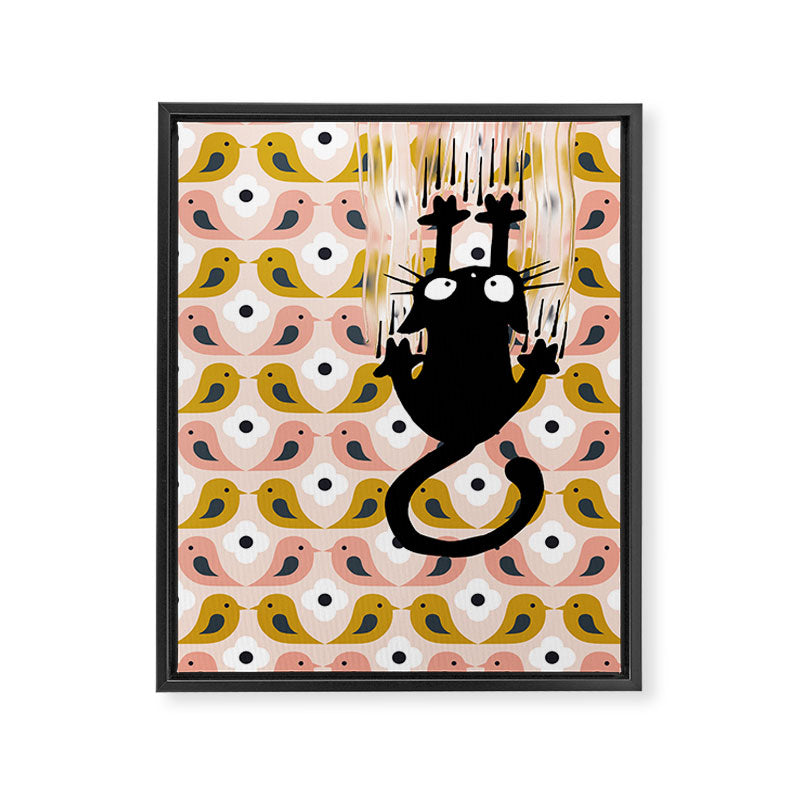 Unexspected falling cat blush Framed Canvas Print Gallery Image 6