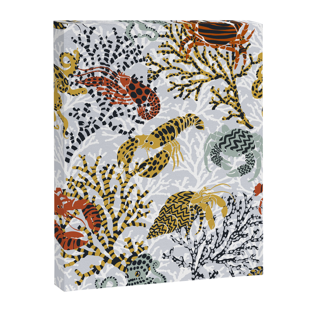 Vibrant coral reef light grey downtoned Canvas Print Gallery Image 6