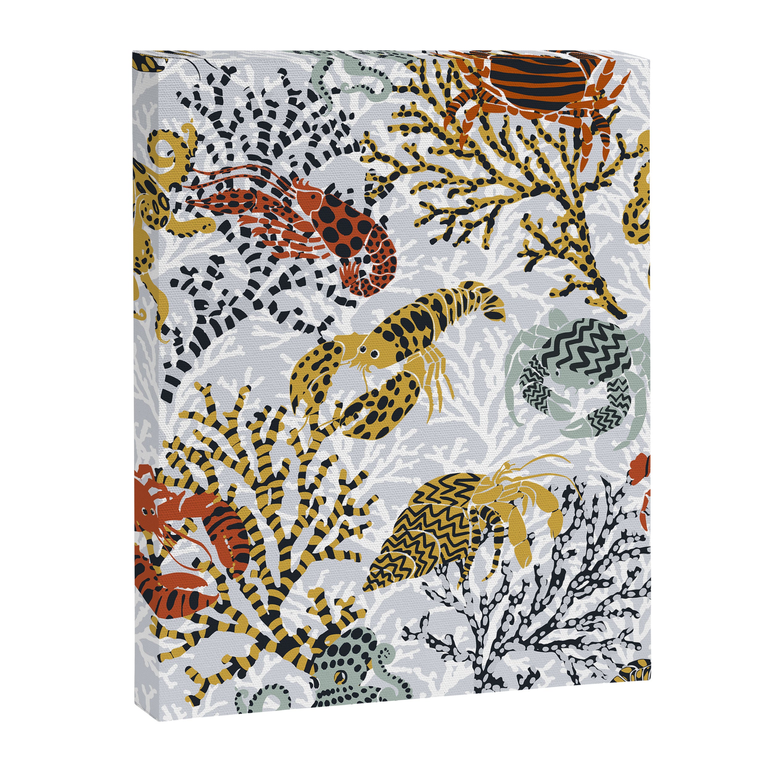 Vibrant coral reef light grey downtoned Canvas Print Gallery Image 6