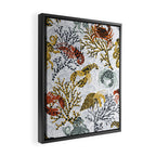 Vibrant coral reef light grey downtoned Framed Canvas Print Gallery Image 2