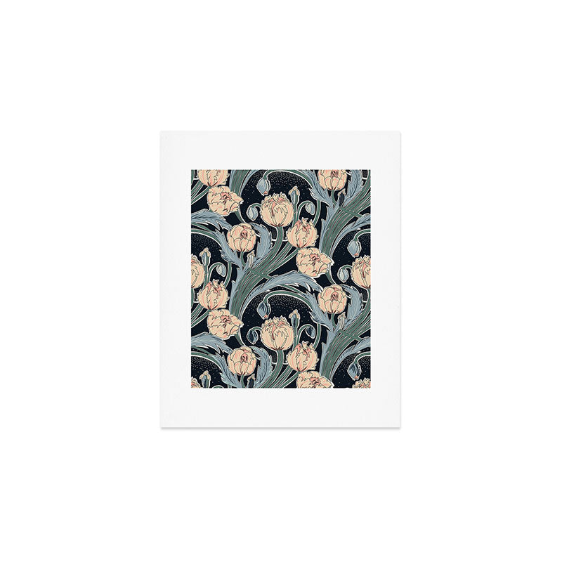Victorian cottage nighty garden Art Print Gallery Image 1
