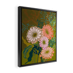Vintage Bouquet of flowers in warm green colors Framed Canvas Print Gallery Image 2
