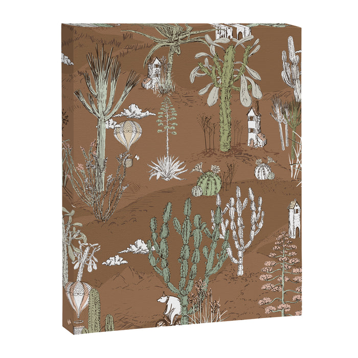 whimsical cactus earthy landscape Canvas Print Gallery Image 1