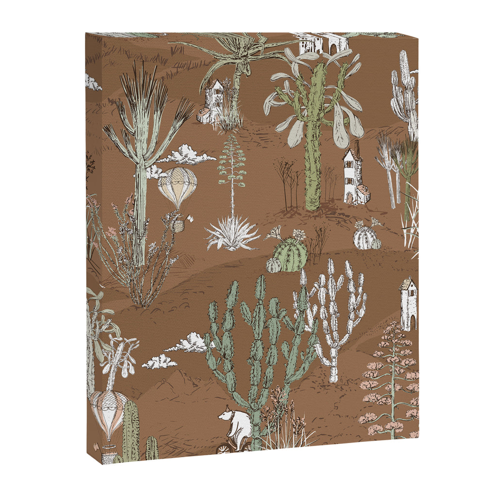 whimsical cactus earthy landscape Canvas Print Gallery Image 6