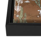 whimsical cactus earthy landscape Framed Canvas Print Gallery Image 3