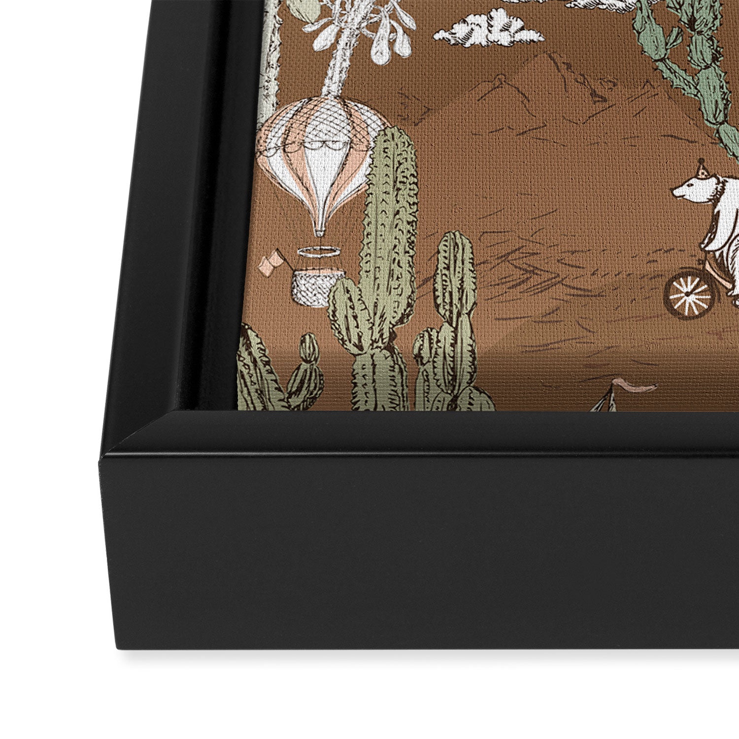 whimsical cactus earthy landscape Framed Canvas Print Gallery Image 3