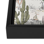 whimsical cactus landscape airy Framed Canvas Print Gallery Image 3
