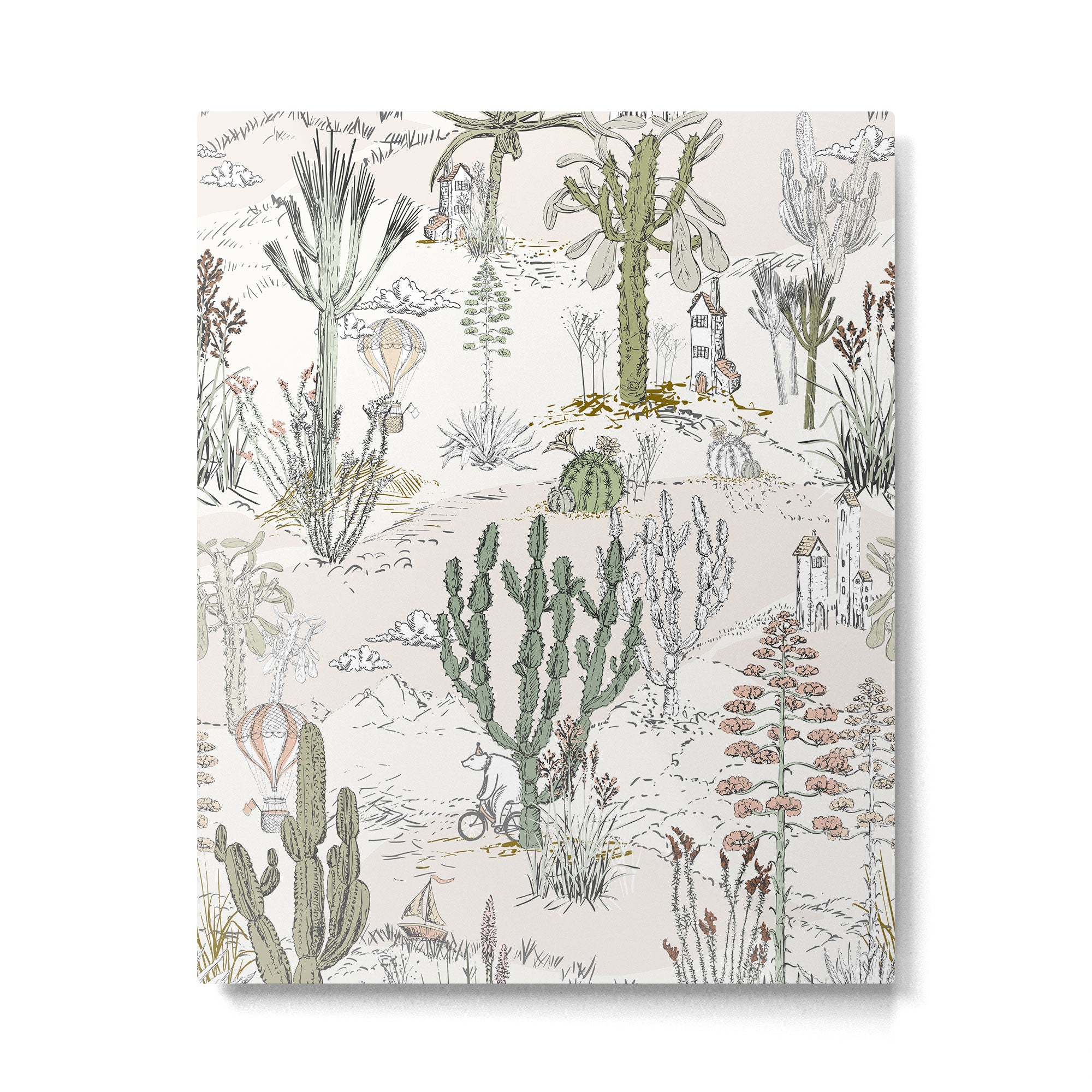 whimsical cactus landscape airy Metal Print Gallery Image 4