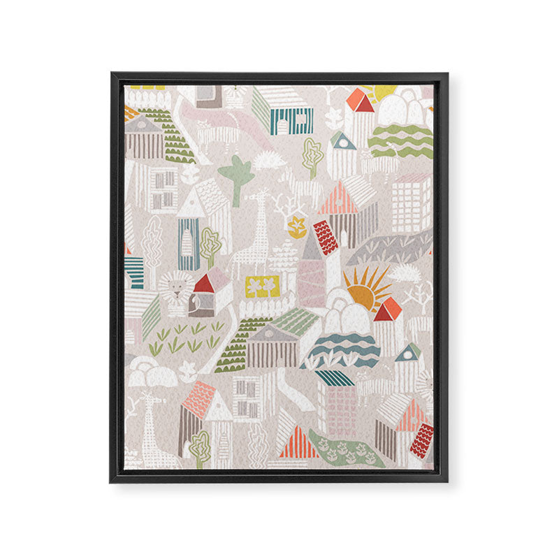 Wild animals hiding in the city Framed Canvas Print Gallery Image 6