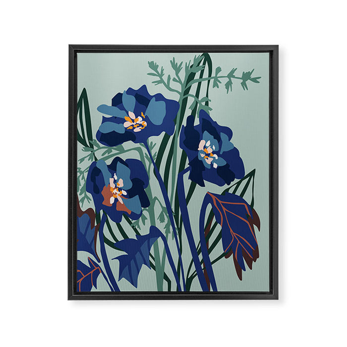 Wild flowers light â modern floral illustration Framed Canvas Print Gallery Image 1