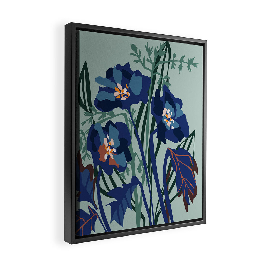 Wild flowers light â modern floral illustration Framed Canvas Print Gallery Image 2