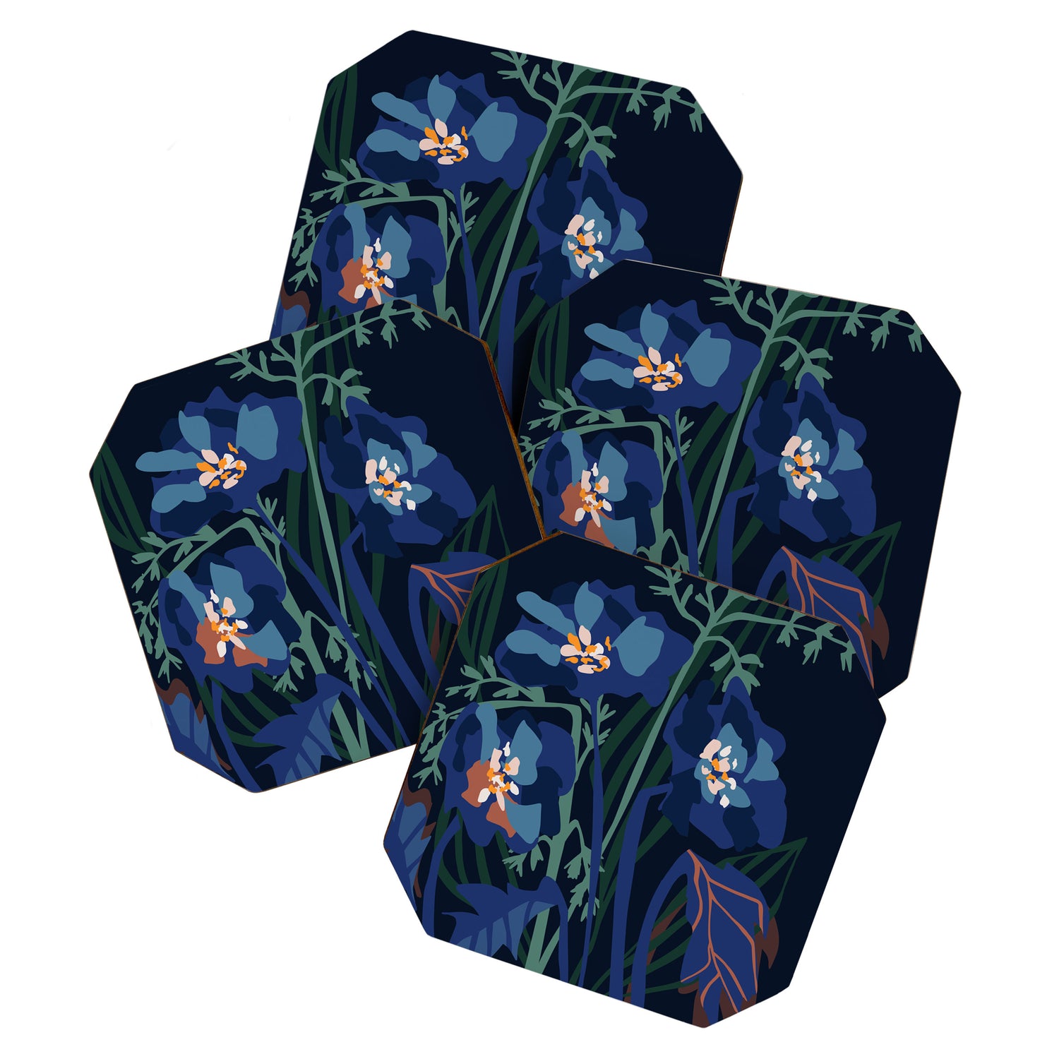 Wild flowers â modern floral illustration Coaster Gallery Image 1