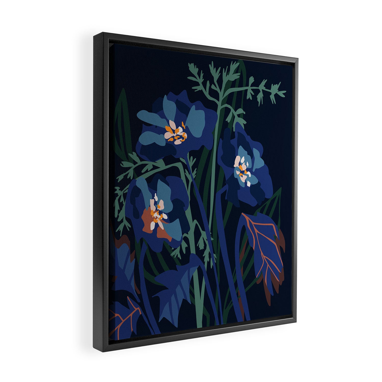 Wild flowers â modern floral illustration Framed Canvas Print Gallery Image 2