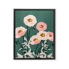 wild garden flowers: poppy flowers - modern illustration Framed Canvas Print Gallery Image 8