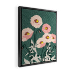 wild garden flowers: poppy flowers - modern illustration Framed Canvas Print Gallery Image 2