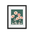 wild garden flowers: poppy flowers - modern illustration Framed Art Print Gallery Image 6
