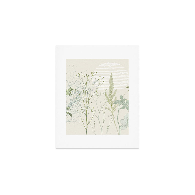 Wild Meadow Plant based calming atmosphere natural green Art Print Gallery Image 1