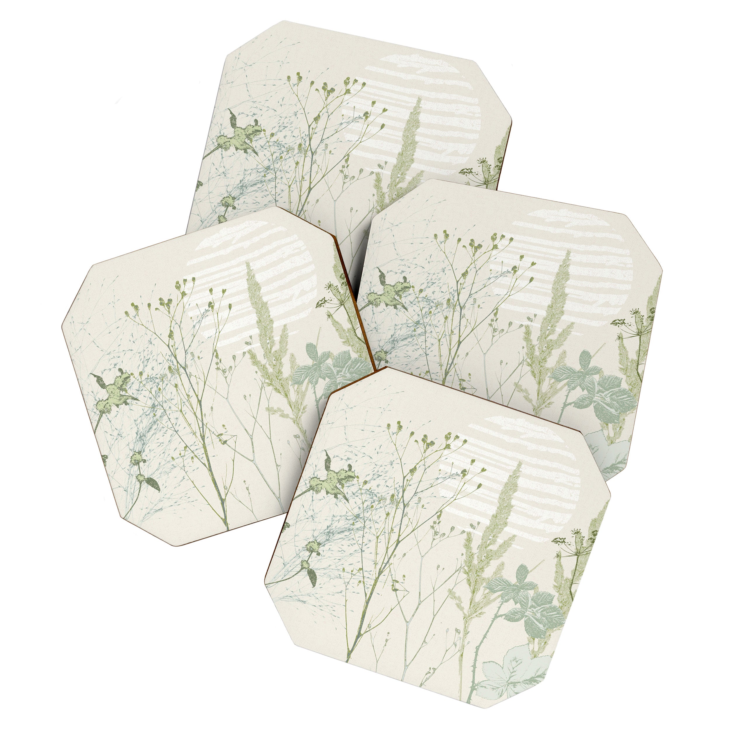 Wild Meadow Plant based calming atmosphere natural green Coaster Gallery Image 1