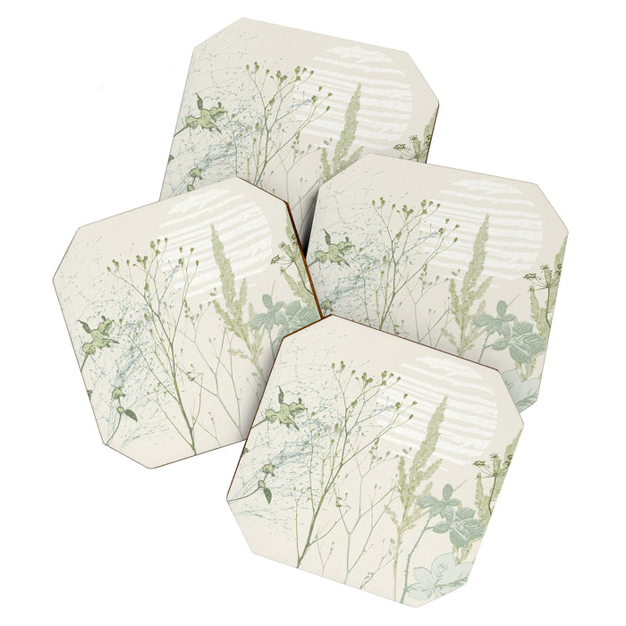 Wild Meadow Plant based calming atmosphere natural green Coaster Gallery Image 1