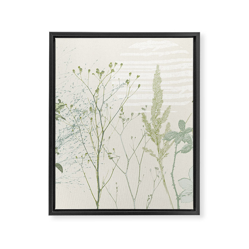 Wild Meadow Plant based calming atmosphere natural green Framed Canvas Print Gallery Image 6