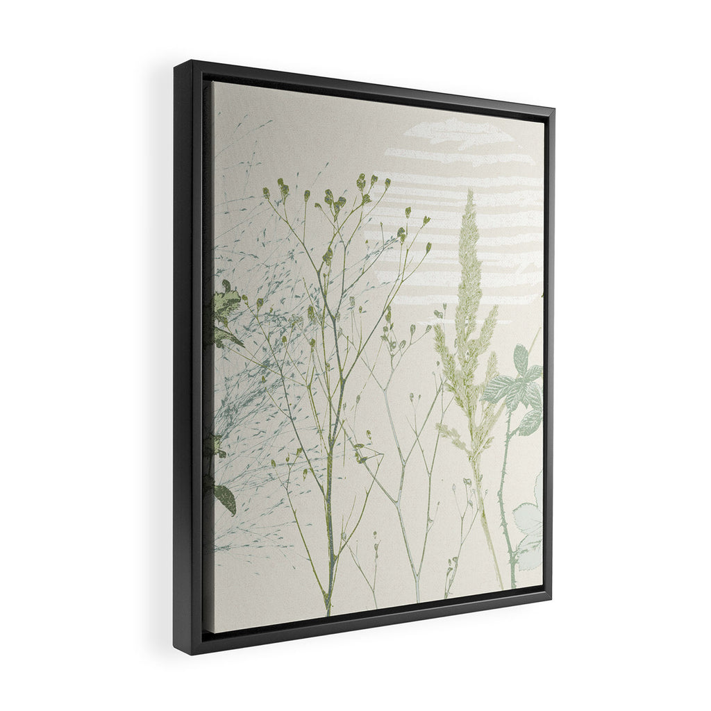 Wild Meadow Plant based calming atmosphere natural green Framed Canvas Print Gallery Image 2