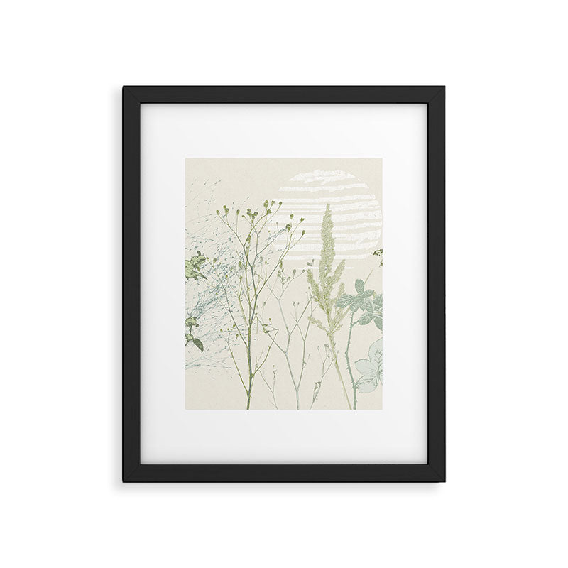 Wild Meadow Plant based calming atmosphere natural green Framed Art Print Gallery Image 5