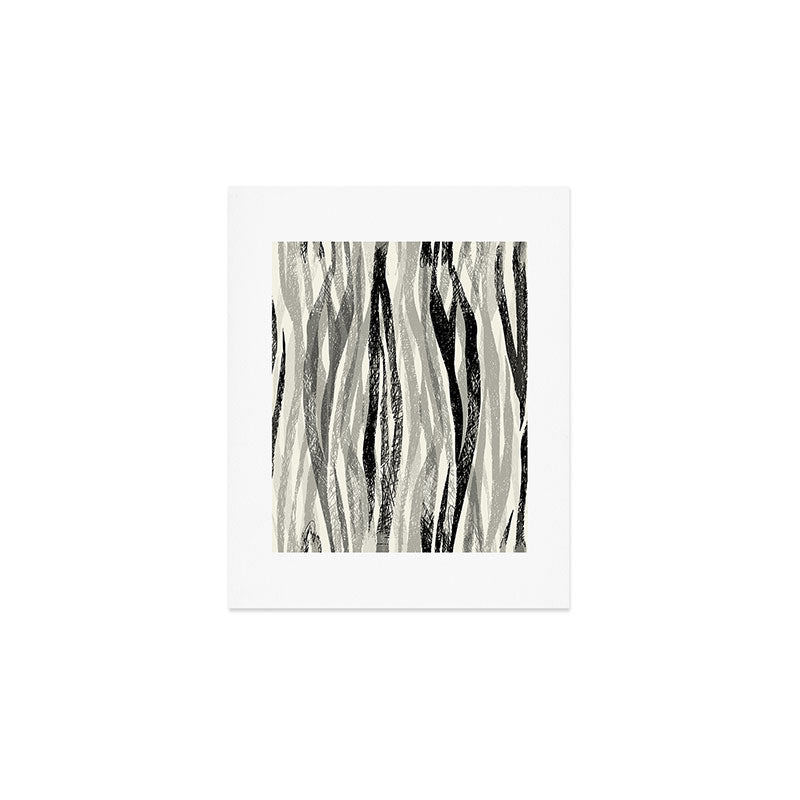 Wildlife Safari animal print black and white Art Print Gallery Image 1