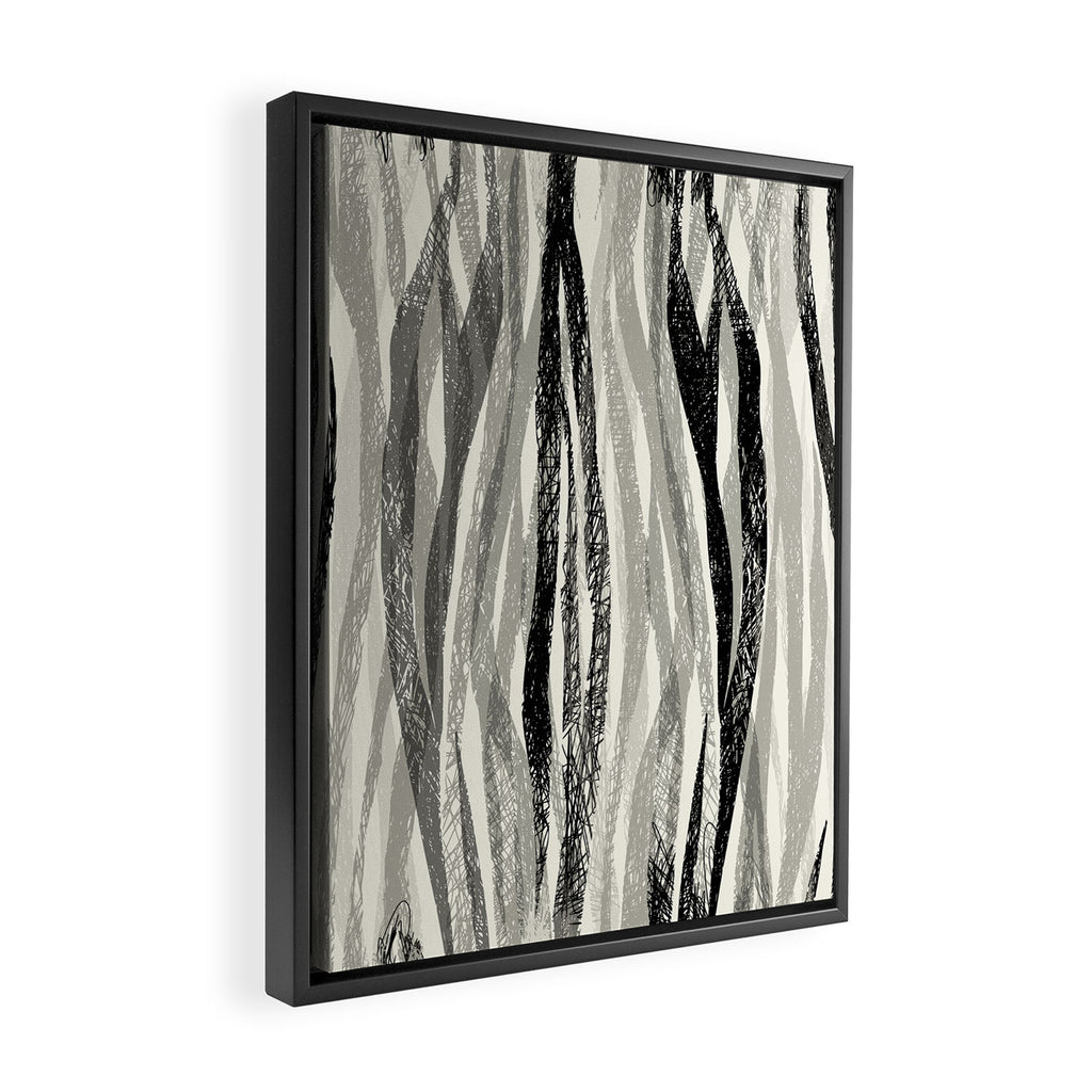 Wildlife Safari animal print black and white Framed Canvas Print Gallery Image 2