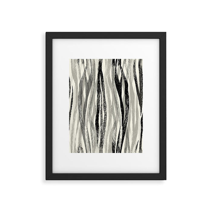 Wildlife Safari animal print black and white Framed Art Print Gallery Image 1