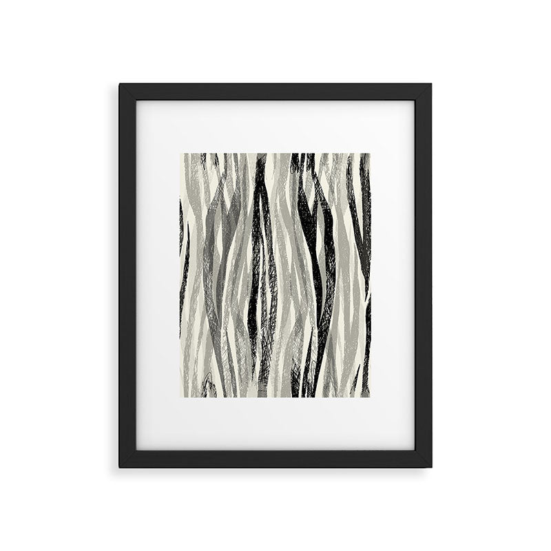Wildlife Safari animal print black and white Framed Art Print Gallery Image 5