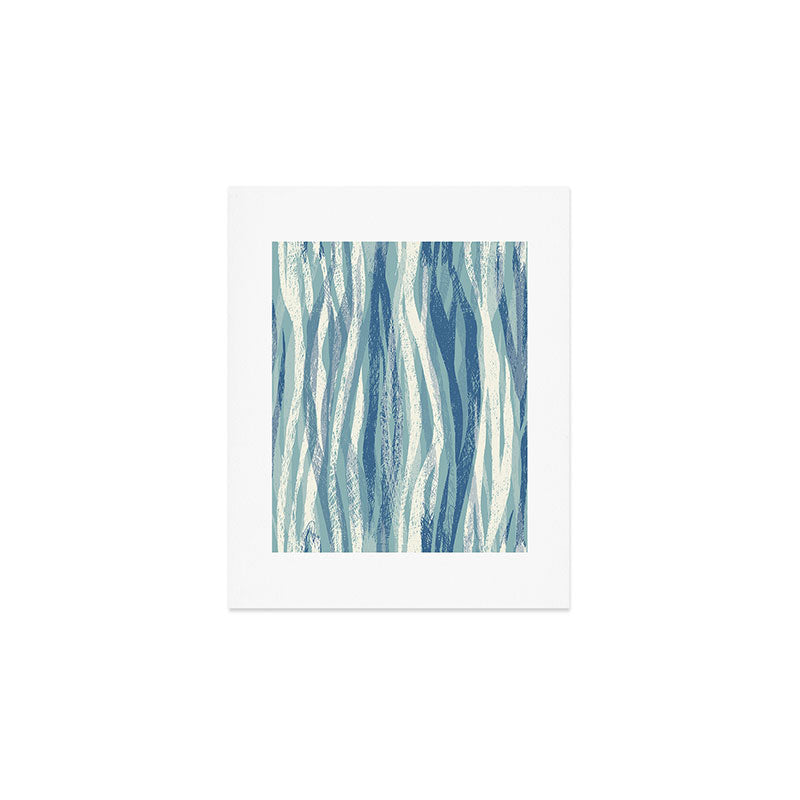 Wildlife Safari animal print blue Art Print Gallery Image 1