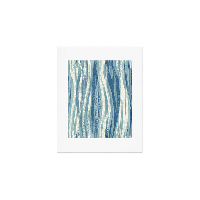 Wildlife Safari animal print blue Art Print Gallery Image 1