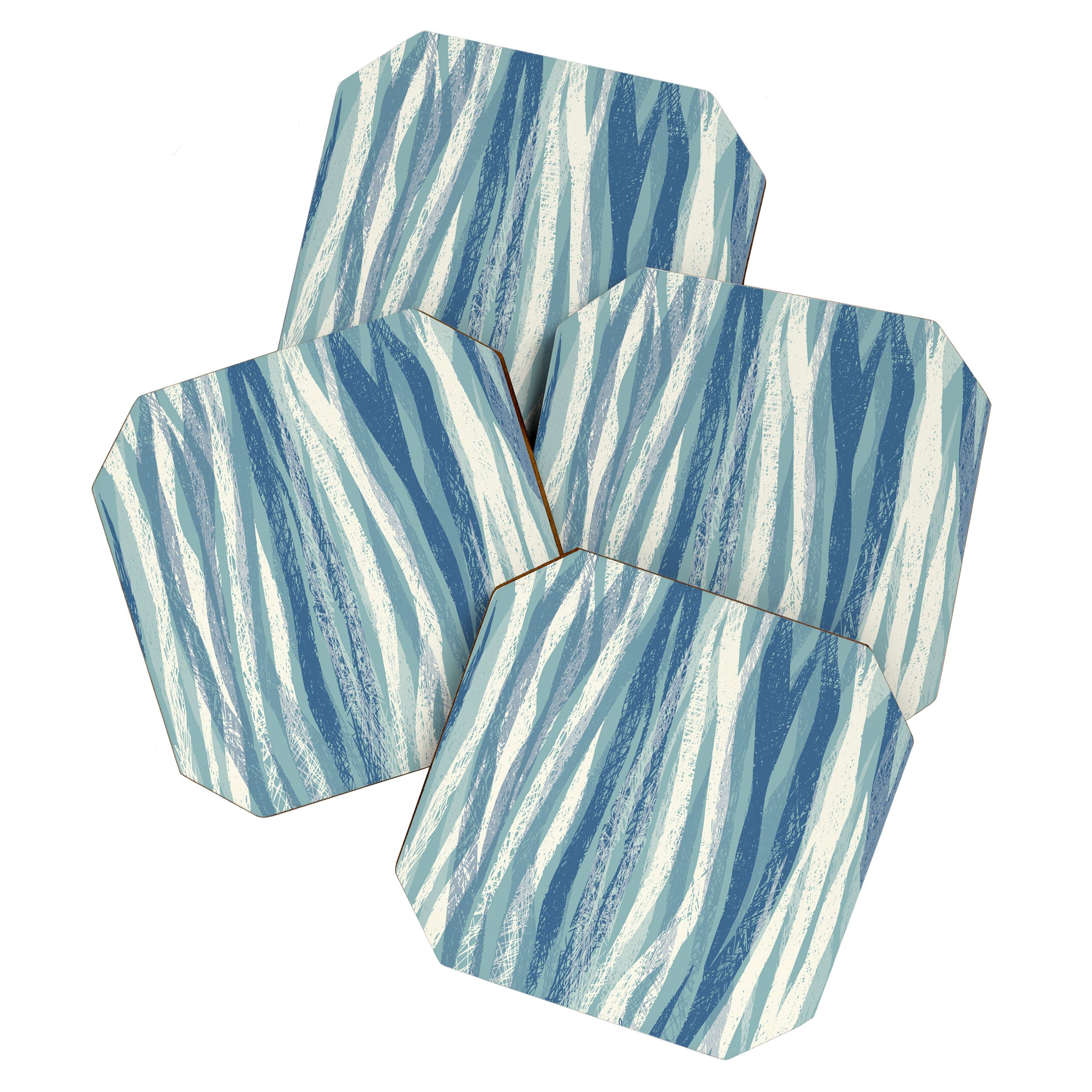 Wildlife Safari animal print blue Coaster Gallery Image 1