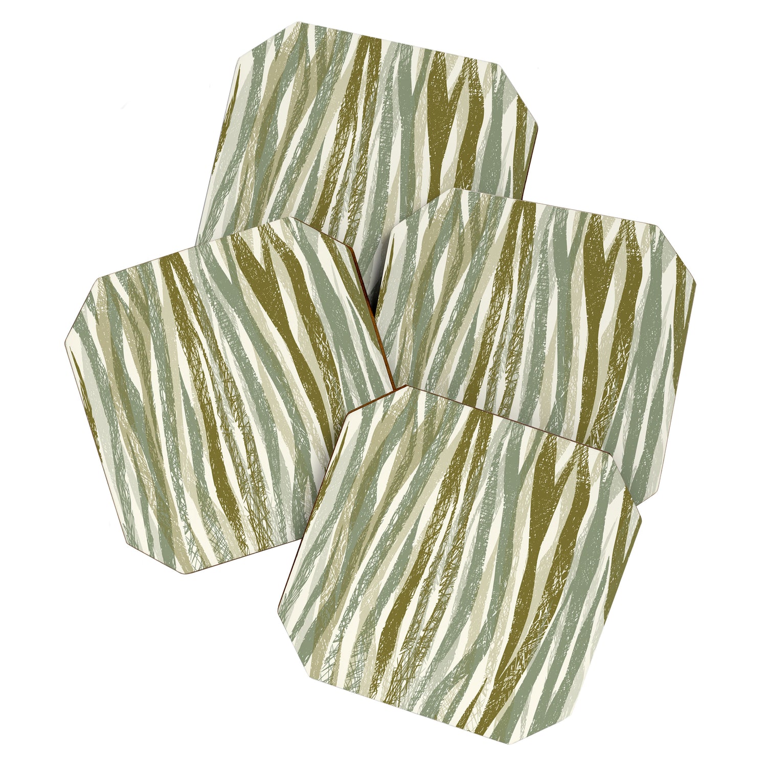 Wildlife Safari animal print green Coaster Gallery Image 1