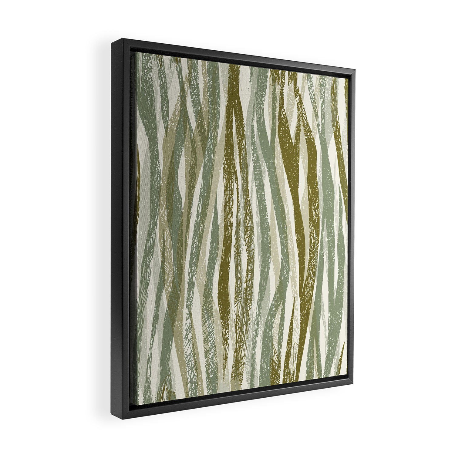 Wildlife Safari animal print green Framed Canvas Print Gallery Image 2