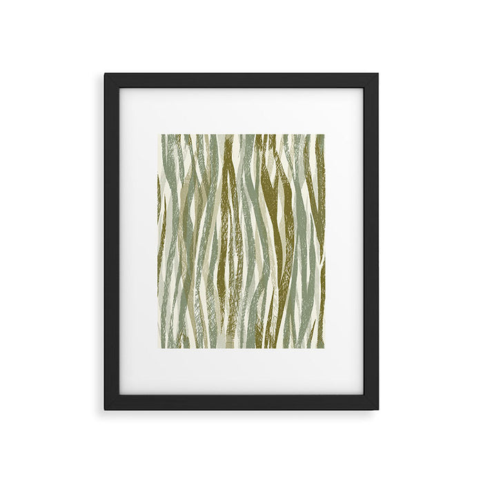 Wildlife Safari animal print green Framed Art Print Gallery Image 1