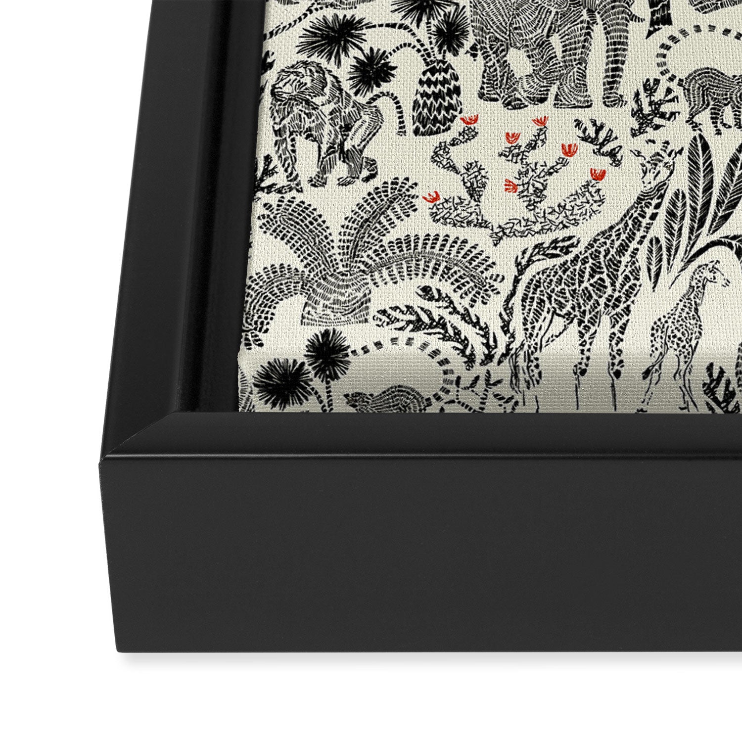 Wildlife Safari black ´n white Framed Canvas Print Gallery Image 3