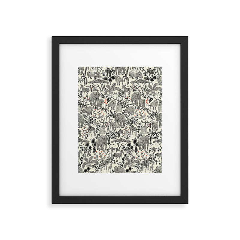 Wildlife Safari black ´n white Framed Art Print Gallery Image 5
