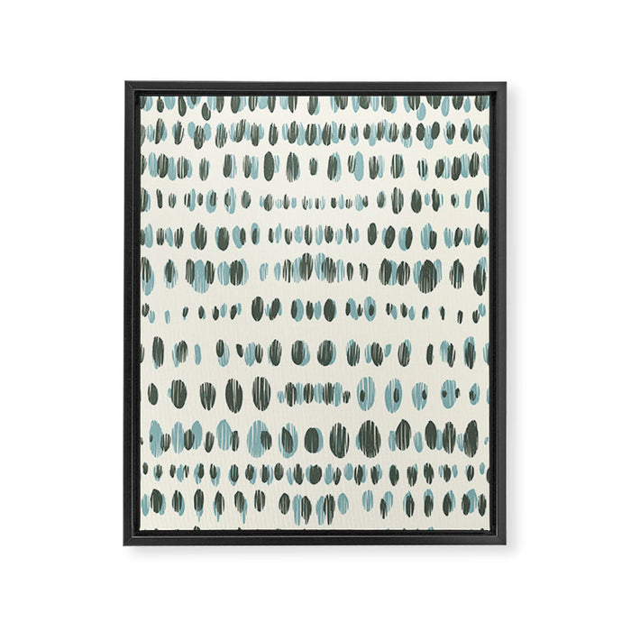 Wildlife Safari Dots blue Framed Canvas Print Gallery Image 1