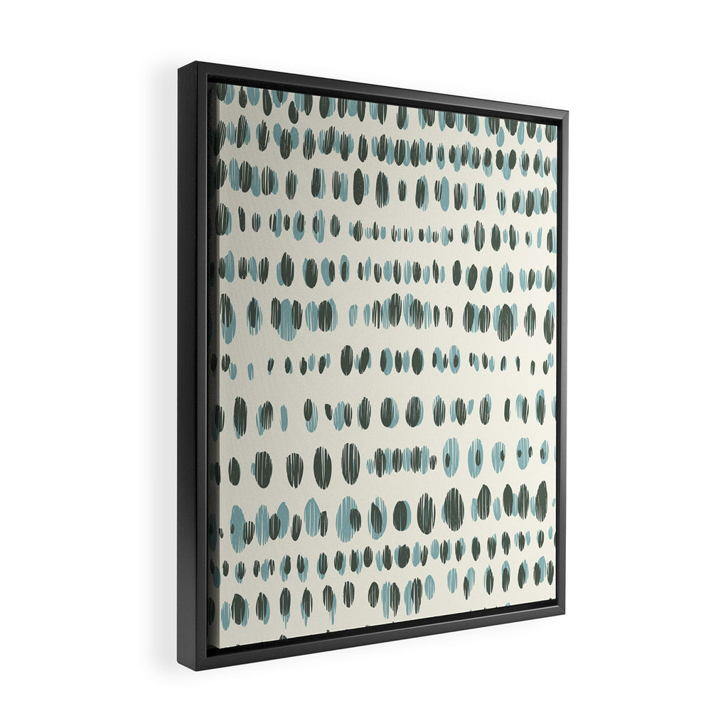 Wildlife Safari Dots blue Framed Canvas Print Gallery Image 2