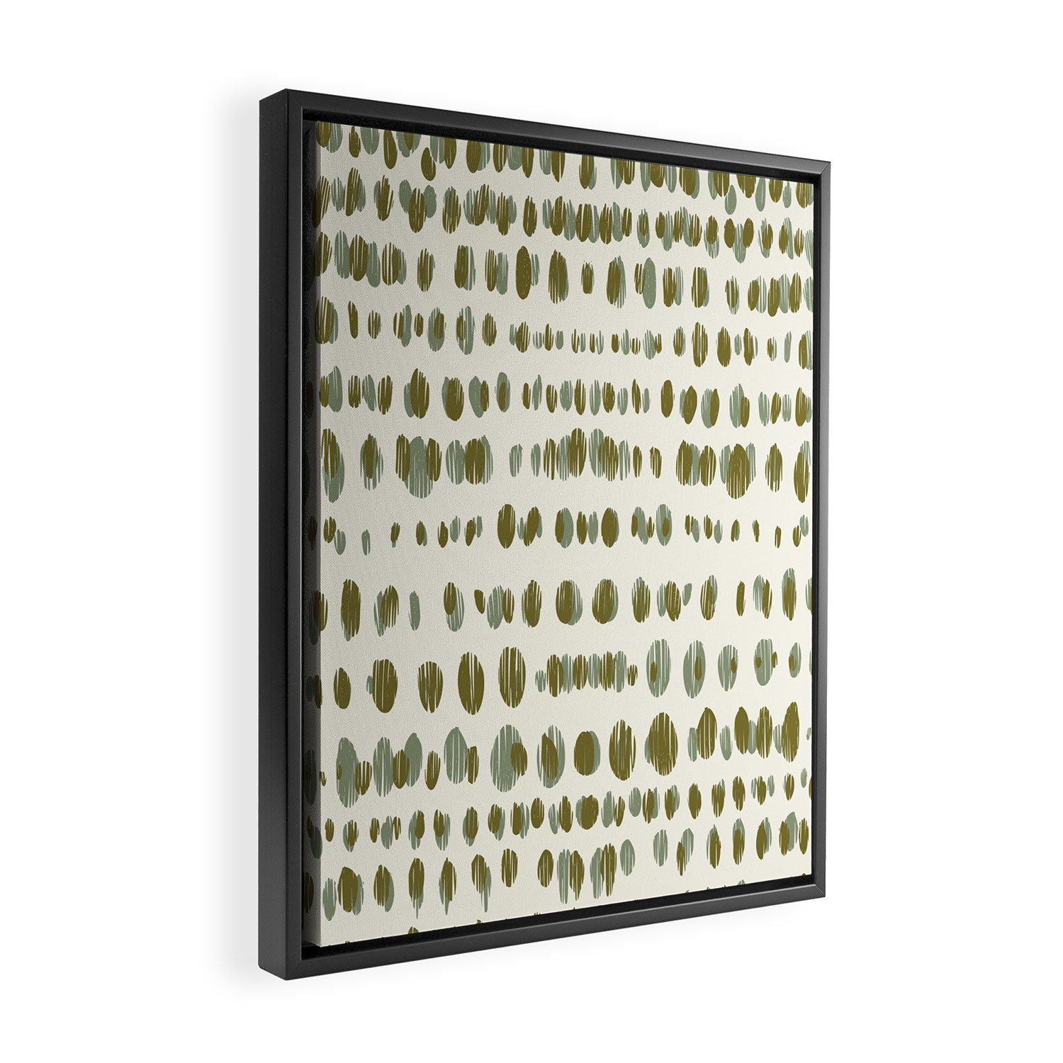 Wildlife Safari Dots green Framed Canvas Print Gallery Image 2