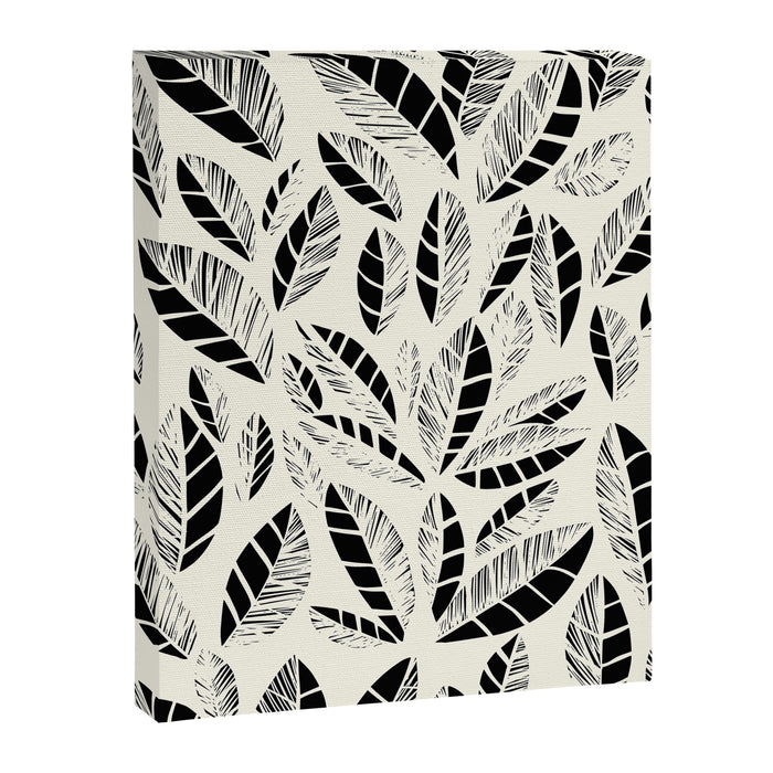 Wildlife Safari Laeves black ´n white Canvas Print Gallery Image 1