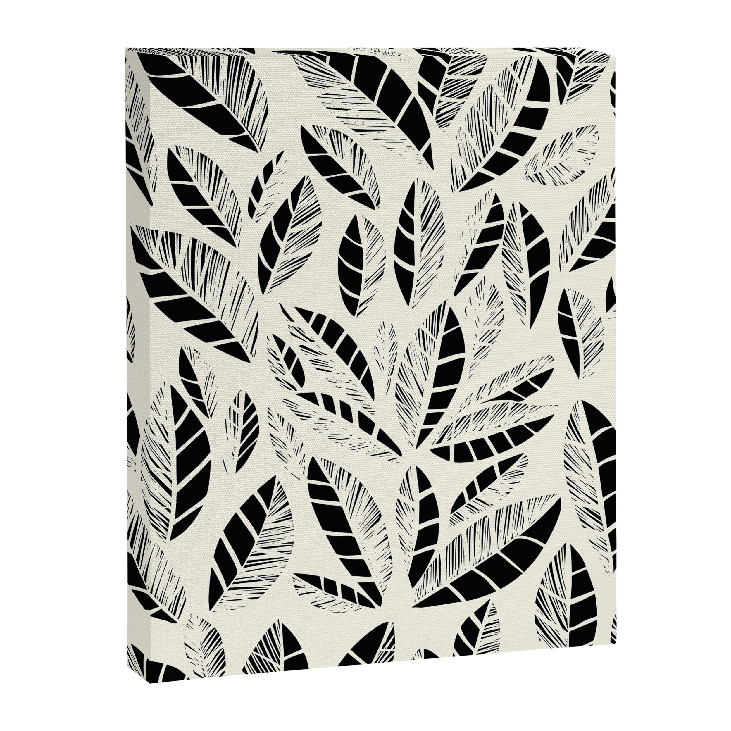 Wildlife Safari Laeves black ´n white Canvas Print Gallery Image 8