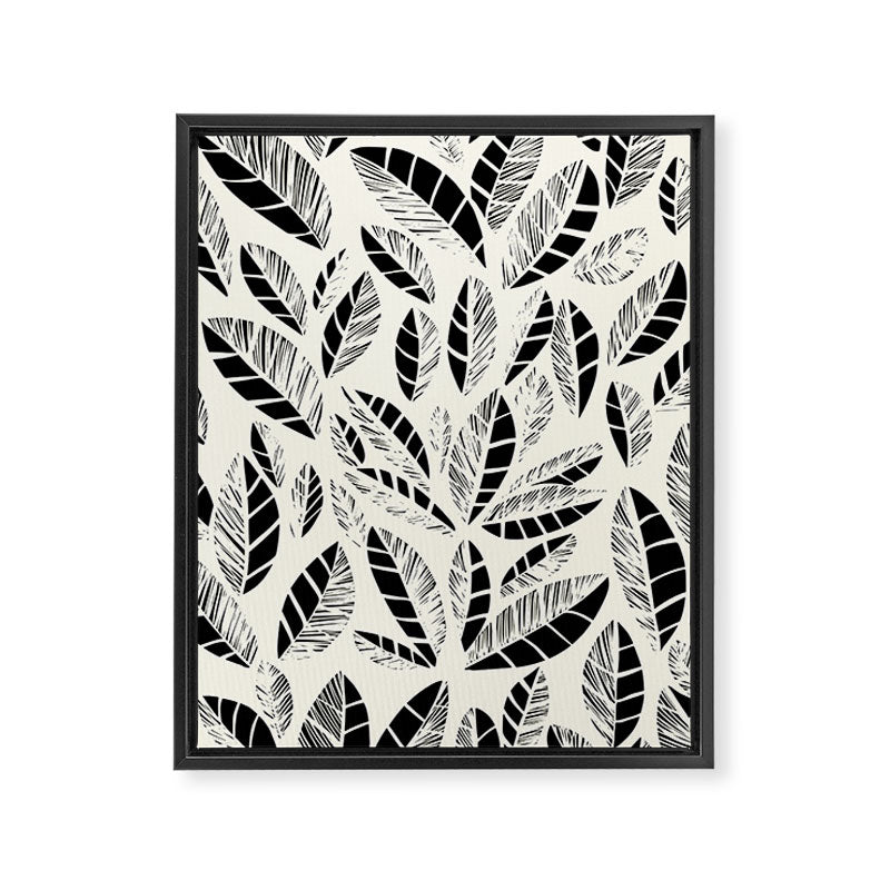 Wildlife Safari Laeves black ´n white Framed Canvas Print Gallery Image 8