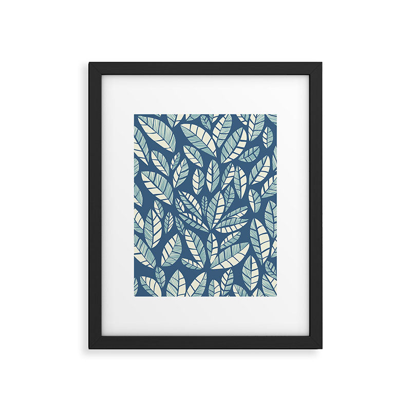 Wildlife Safari Laeves blue Framed Art Print Gallery Image 6