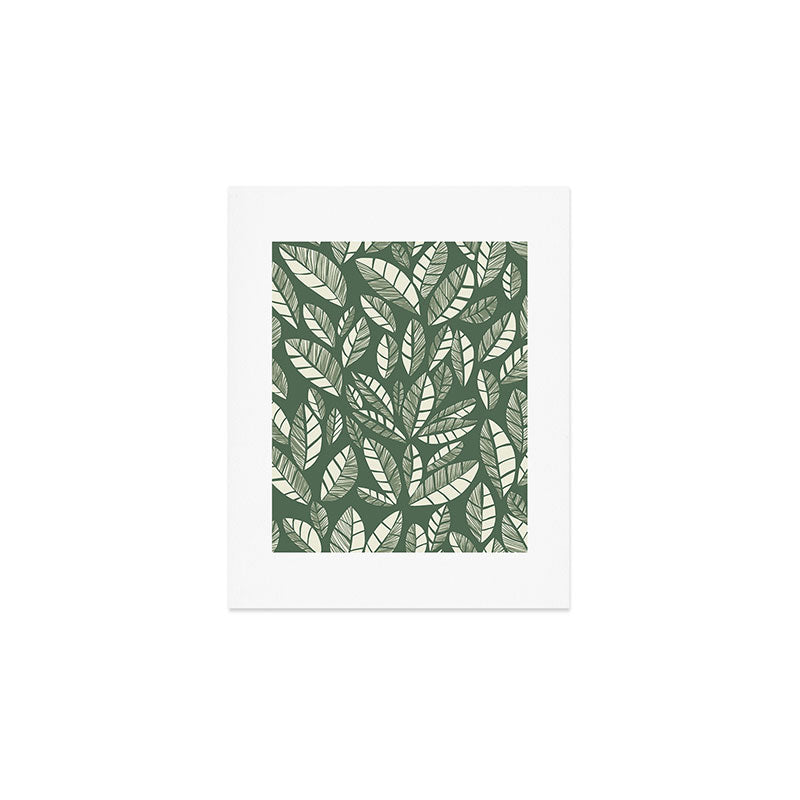 Wildlife Safari Laeves green Art Print Gallery Image 1