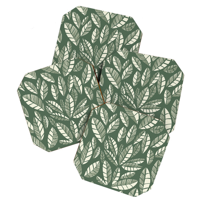 Wildlife Safari Laeves green Coaster Gallery Image 1