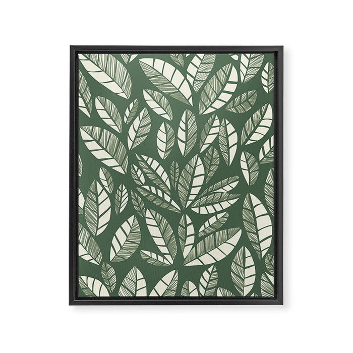 Wildlife Safari Laeves green Framed Canvas Print Gallery Image 1